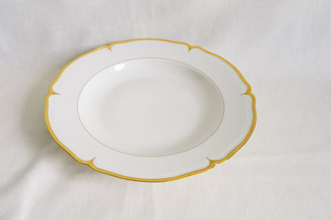 Scalloped Gold Rimmed Soup Plate